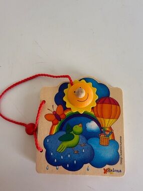 Sunshine and Rainbows Wooden Baby Picture Book Waldorf